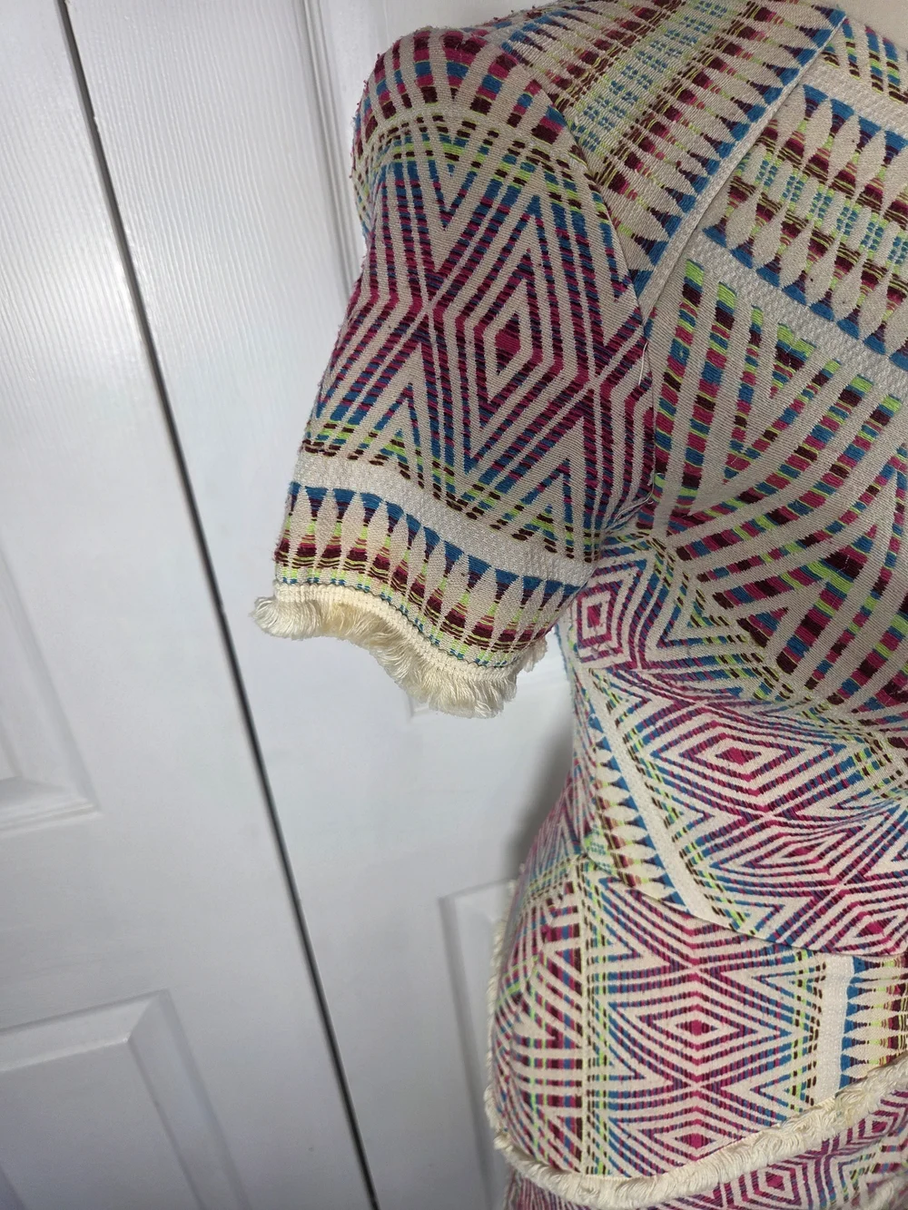 Acler Rae Geometric Fringe Cutout Dress XS
